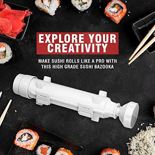 Sushi Making Kit Sushi Bazooka Maker Kit - BPA-Free Sushi Roller With Bamboo Mat (DIY Sushi At Home!) Onigiri Mold