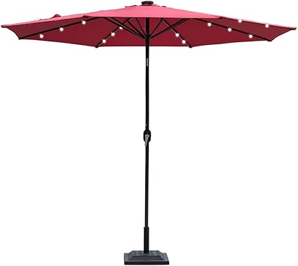 lighted patio umbrella with stand