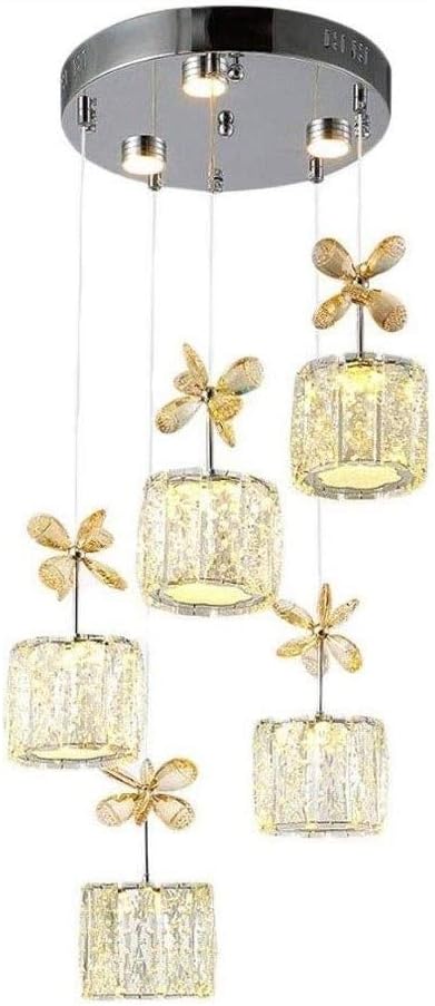 FGH QPLKKMOI Kristallbeleuchtung Kronleuchterr, Fünf-Licht LED-Innen