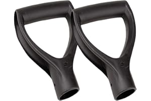 ARTIBETTER 2Pcs D-Shaped Plastic Shovel Handles for Snow and Garden Tools, Black 3.2Cm Inner Diameter