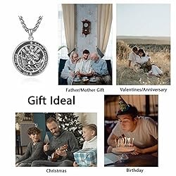 DOTBJ St Christopher Round Medal Necklace, 925