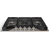 ThermoMate Heavy 30 Inch Gas Cooktop with 5 Italy Sabaf Power Burners, Built In Stove Top of 304 Stainless Steel, Gas Hob NG/LPG Convertible, Thermocouple Protection CSA Certified