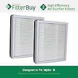 FilterBuy Replacement for Idylis Air Purifier Filter B (Pack of 2). Compatible with Idylis IAF-H-100B. Designed to fit Idylis IAP-10-050 & IAP-10-125.