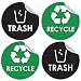 Recycle Sticker Trash Bin Label - 4" x 4" - Organize & Coordinate Garbage Waste from Recycling - Great for Metal Aluminum Steel or Plastic Trash Cans - Indoor & Outdoor - Use at Home Kitchen & Office primary