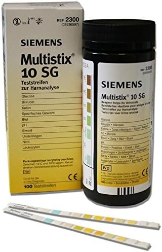Siemens 10SG Urinalysis Reagent Strips (100 Test Strips Per Bottle)