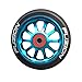 Fuzion 10 Spoke Metal Core 100mm Pro Scooter Wheel with Abec 9 Bearings … (BLUE+BLACK)