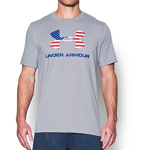 Under Armour Men's Sportstyle Logo T-Shirt, True Gray Heather/Royal, Large