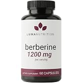 Luma Nutrition Pure Berberine Supplement - Berberina 1200mg - 60 Capsules