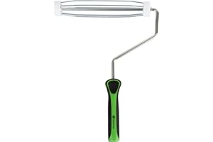 Restaurantware Paint Roller Frame 9 Inch 5-Wire Cage 1 Roller Frame Heavy Duty Soft Grip Handle Threaded for Extension Poles 