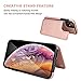 for iPhone 11 Wallet Case with Card Holder,OT ONETOP PU Leather Kickstand Card Slots Case,Double Magnetic Clasp and Durable Shockproof Cover for iPhone 11 6.1 Inch(Rose Gold)