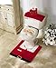 Ohuhu Santa Toilet Seat Cover, Toilet Paper Box Cover and Rug Set