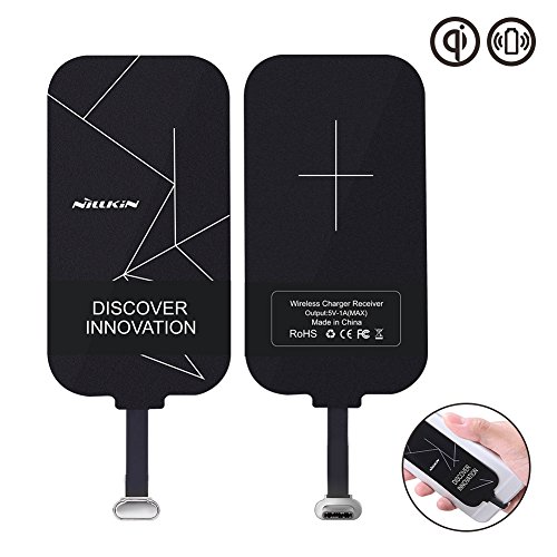Wireless Charging Receiver,Nillkin Magic Tags Wireless Charger Receiver Chip 5W Qi Wireless Charging Standard (Type C - Long Version)