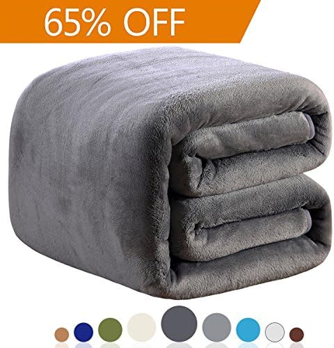 Polar Fleece Blankets Queen Size for The Bed Extra Soft Brush Fabric Super Warm Sofa Blanket 90" x 90"(Dark Grey Queen)