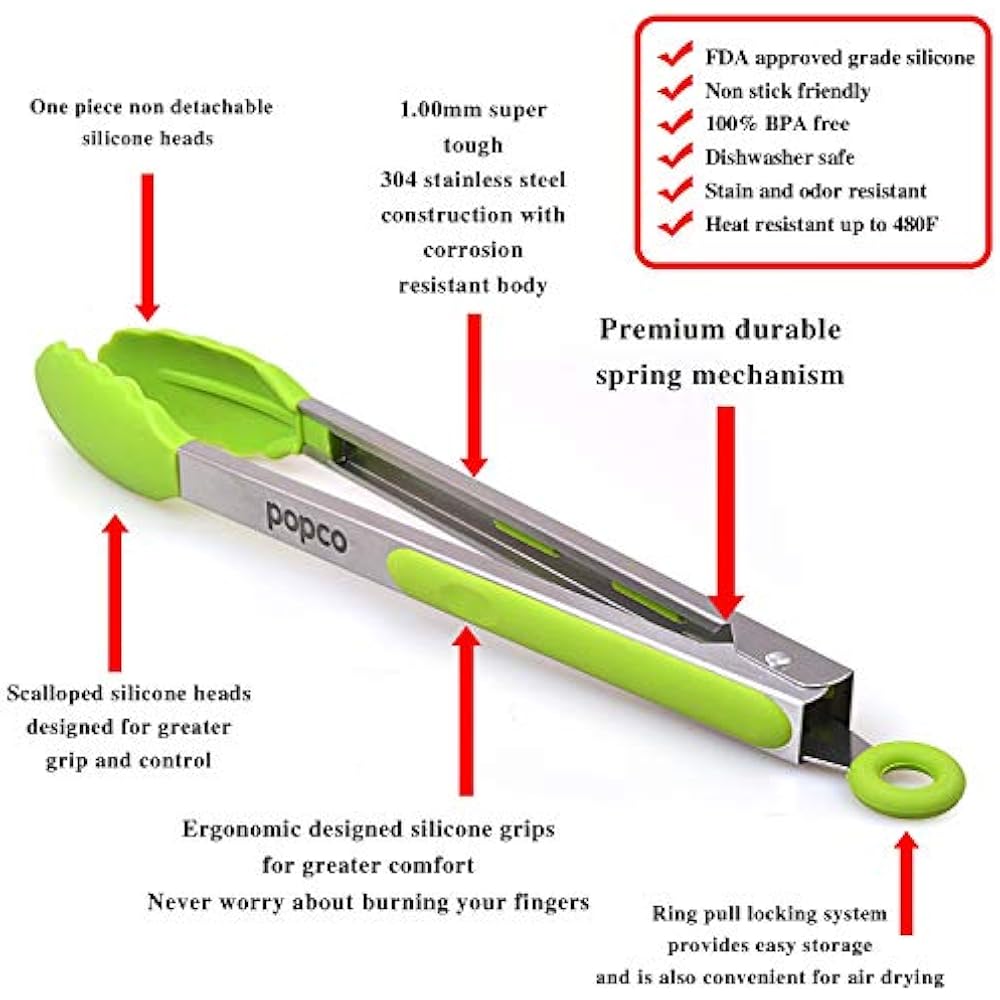 Tongs The Original Popco Tongs, Set Of 37, 9, 12 Inches, Heavy Duty