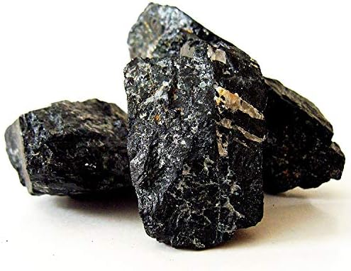 Original Black Tourmaline Big Size Healing Stones - Negative Energy Purifier (Set of 2 Big Stones. Approx 550+ Grams)