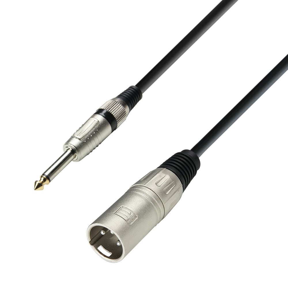 Adam Hall 3 Star Series 6m XLR Male to 6.3mm Jack Mono Microphone Cable