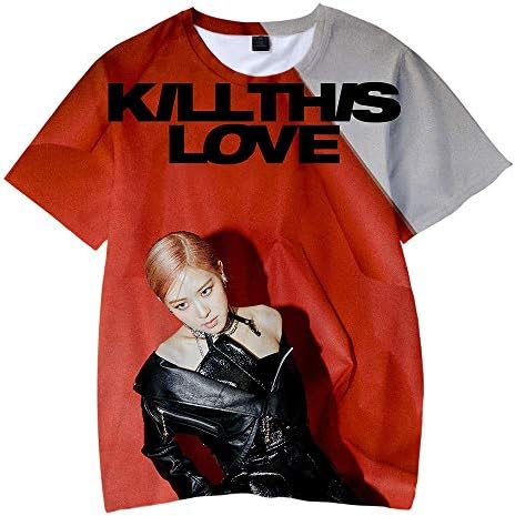 Aoxinquji Kpop Blackpink Unisex Stylish 3D Printed Graphic Short Sleeve T-Shirts for Women Men