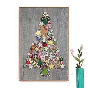 Framed Canvas Wall Art Christmas Santa Claus Canvas Prints Home Artwork Decoration for Living Room,Bedroom - 16x24 inches
