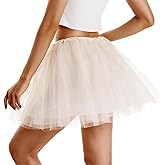 Phantomon Tutu Skirt Women's Teens Classic Elastic 4 Layered Tulle Ballet Tutu Skirt, Adult Size Non See-Through