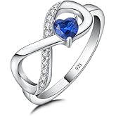 Jurikko Infinity Promise Rings for Her 925 Sterling Silver Love Heart Engagement Rings for Women Valentine's Day Gift Anniversary Jewelry Size 5-12