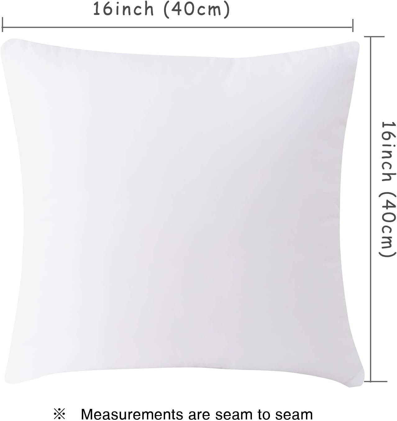 Eggishorn Throw Pillow Inserts (Pack of 2) 16x16 inch Decorative Pillow Stuffer Fully Filling with 450g Premium Resilient Microfiber Suitable for Soft Bed and Couch Cushion: Home & Kitchen