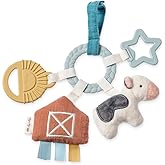 Itzy Ritzy Teething Activity Toy - Bitzy Busy Ring Infant Teething Toy Features Braided Ring & Dangling Toys, Includes Teethe