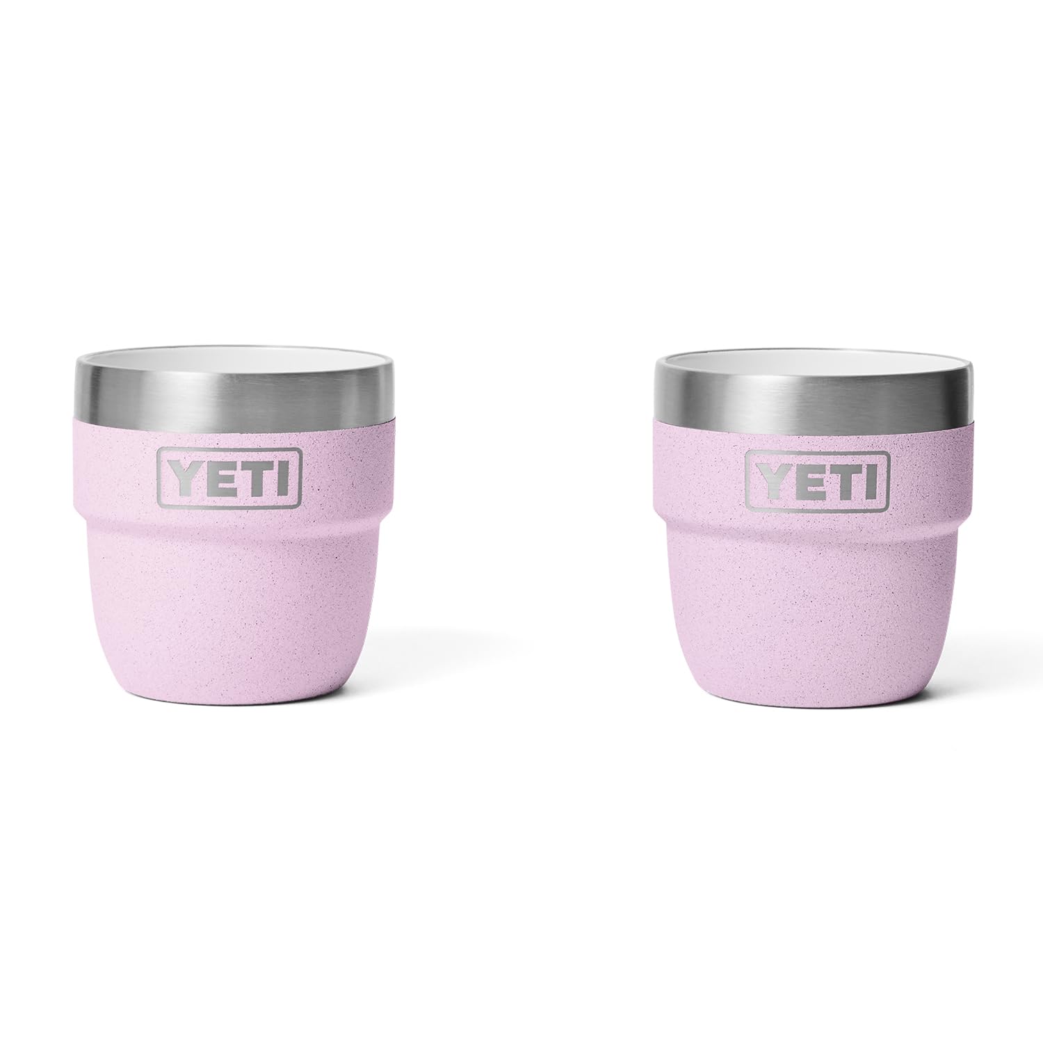 YETI Rambler 4 oz Stackable Cup, Stainless Steel, Vacuum Insulated Espresso/Coffee Cup, 2 Pack, Cherry Blossom Image
