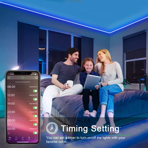 Aogled Ruban LED RGB 30m,Bande Lumineuse LED Bluetooth Dimmable avec Contrôle par Application,Télécommande à 44 Boutons,Réglage de la Minuterie,Mode Musique,LED 24V pour Salon | Chambre(15M×2)