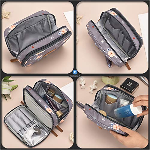 Small Makeup Bag for Purse Travel Cosmetic Bags for Women with Brush Organizer and Detachable Handle Waterproof(Gray) 4 Small Makeup Bag for Purse Travel Cosmetic Bags for Women with Brush Organizer and Detachable Handle Waterproof(Gray)
