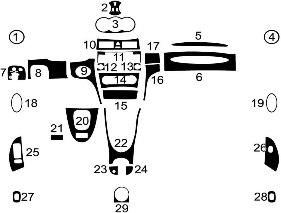 Rvinyl Rdash Dash Kit Decal Trim for Mercedes-Benz CLK-Class 2003-2009 - Wood Grain (Zebrano Mahogany)