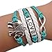 Ularmo Jewelry Mens Womens Multilayer Leather Bracelet Vintage Charm Bangle (Infinity Love)