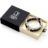 Jexiva Couples Magnetic Bracelets, Heart Matching Bracelets for Couples | Natural Bead Stone Stretch Bracelet &ndash; Unisex Anniversary, Friendship, Valentine &amp; Christmas Gift for Boyfriend &amp; Girlfriend
