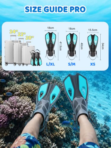 Pinne Snorkeling Pinne Nuoto Piscina per 32-36 | 37-41 | 42-47 | Leggere e Confortevoli | Design Morbido | Regolazione Tallone Aperto | Unisex | Per Uso Acquatico Piscina Mare