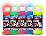Face Painting Makeup - ProAiir Waterproof Makeup - Set of 5 Fantastic 2.1 oz (60ml) Fluorescents
