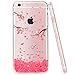 iPhone 8 Case,iPhone 7 Case,ikasus Cherry Blossom Handmade Glitter Bling Crystal Rhinestone Diamonds Soft Silicone Bumper Rubber TPU Case Clear Soft Floral Silicone Back Cover for iPhone 8/7