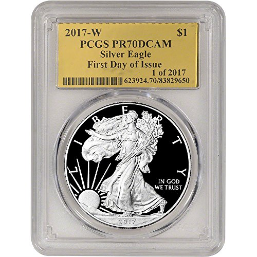 2017 w american silver eagle proof (1 oz) first day issue gold fo…