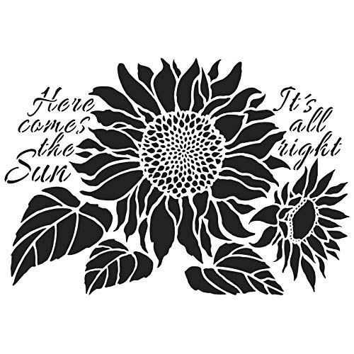 Ideen mit Herz Laser Plastic Stencil, DIN A4, Perfect for Textile Design, Wall Design, Windows, Paper, Scrapbooking, Children, Crafts, DIY (Sunflowers)
