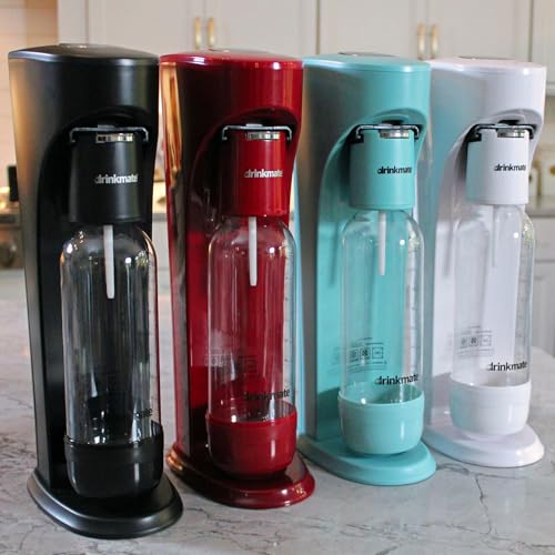 Drinkmate OmniFizz Sparkling Water and Soda Maker, Carbonates Any Drink, Bubble Up Bundle - Includes Two 60L CO2 Cylinders, One Carbonation Bottle, and Fizz Infuser (Matte Black)