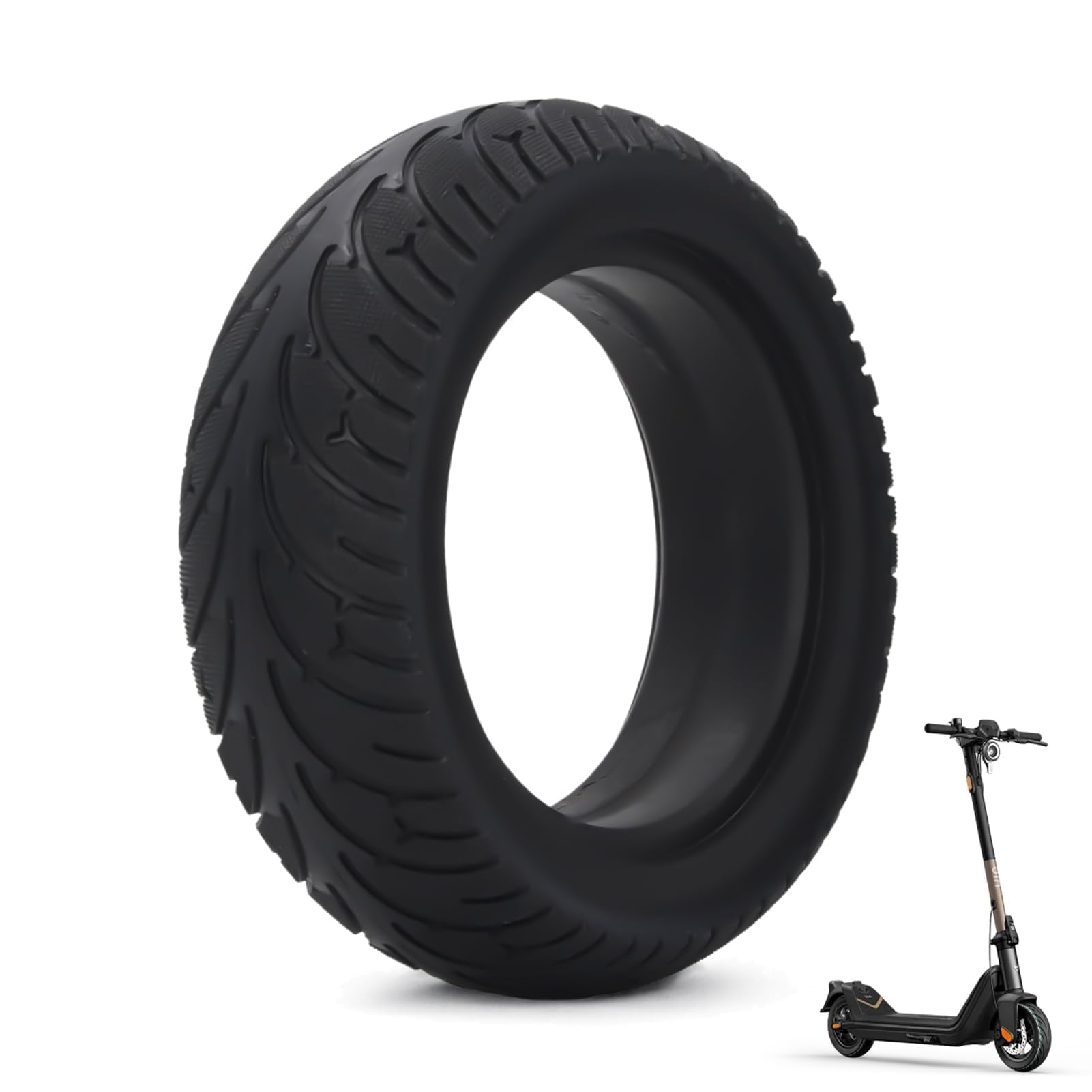 10inch Electric Scooter Solid Tire, 10x3.0 Solid Rubber Tires Front or Rear Tyre 23.4cm / 9.2in Outer Diameter 16.2cm / 6.4in Inner Diameter 7.3cm / 2.9in Thickness Shockproof Scooter Wheel