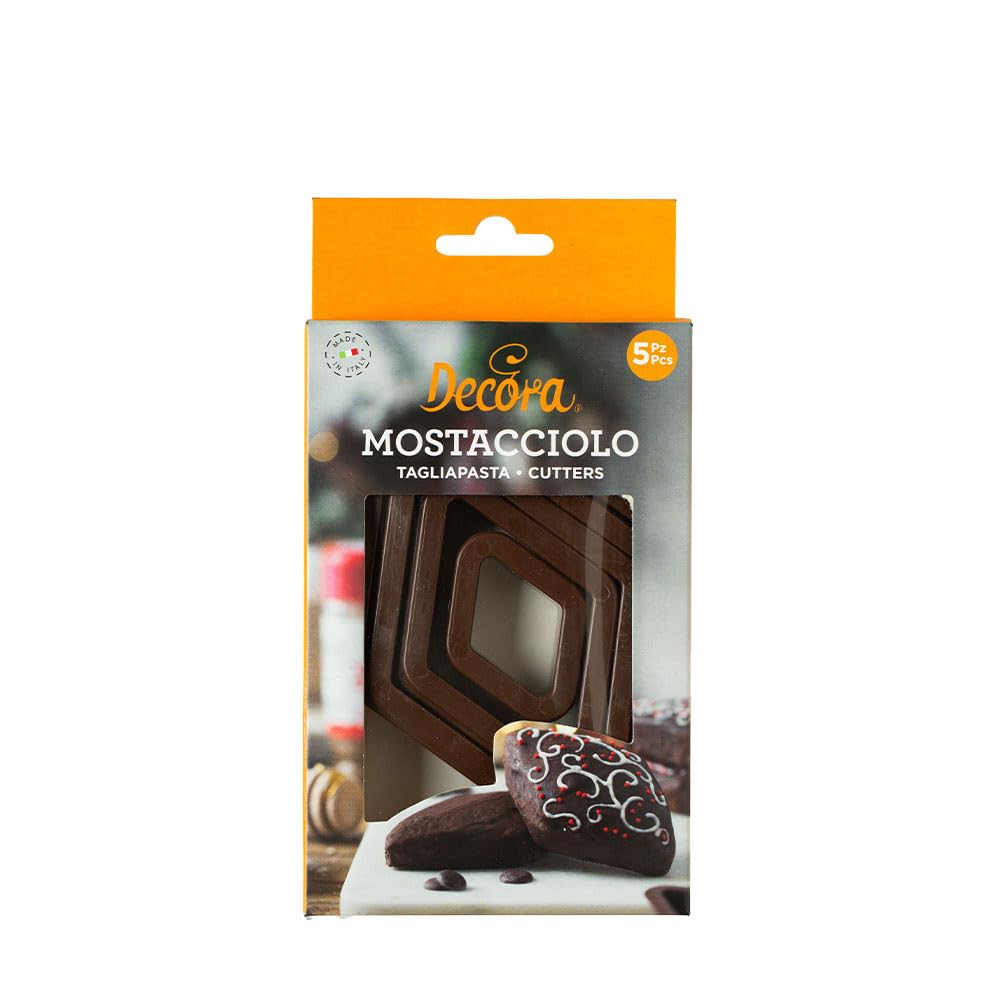 DECORA Mostacciolo Plastic Cookie Cutters, Brown, 15 x 9 x 4 cm