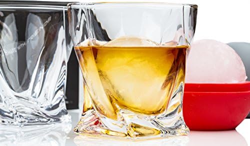 Pair of Whiskey Glasses and Ice Sphere Molds, The Rocks - The Charles, by The Elan Collective