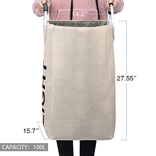 image for HOUSE DAY Large Laundry Basket,Collapsible Fabric Laundry Hamper Bag, 