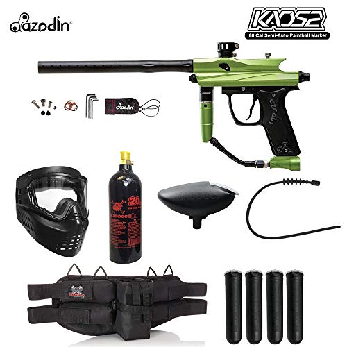 Maddog Azodin KAOS 2 Silver Paintball Gun Package - Green/Black