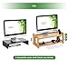 SONGMICS Bamboo Height Adjustable Monitor Stand, Desktop Organizer, Computer Laptop Riser with Accessories Storage Shelf, Natural Grain, ULLD303Nthumb 3