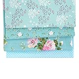 Aisa 50x50cm Blue Series Fabric Bundles Flower Printed Cotton Fabric Comfortable Patchwork Fabric Home Textile Material Cloth for Sewing