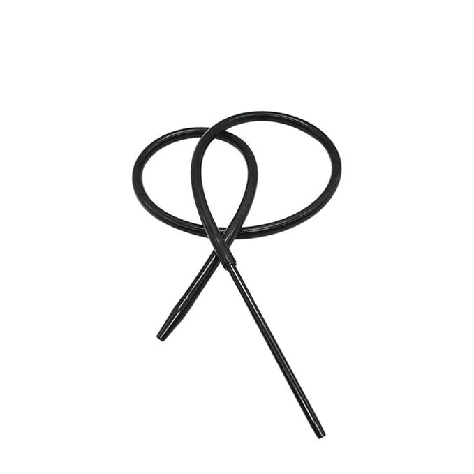 fgyhty 1,8 m Wasserpfeife Shisha Schlauch mit Aluminium-Vorbau, Silikonschlauch Shisha Wasserpfeife Schwarz