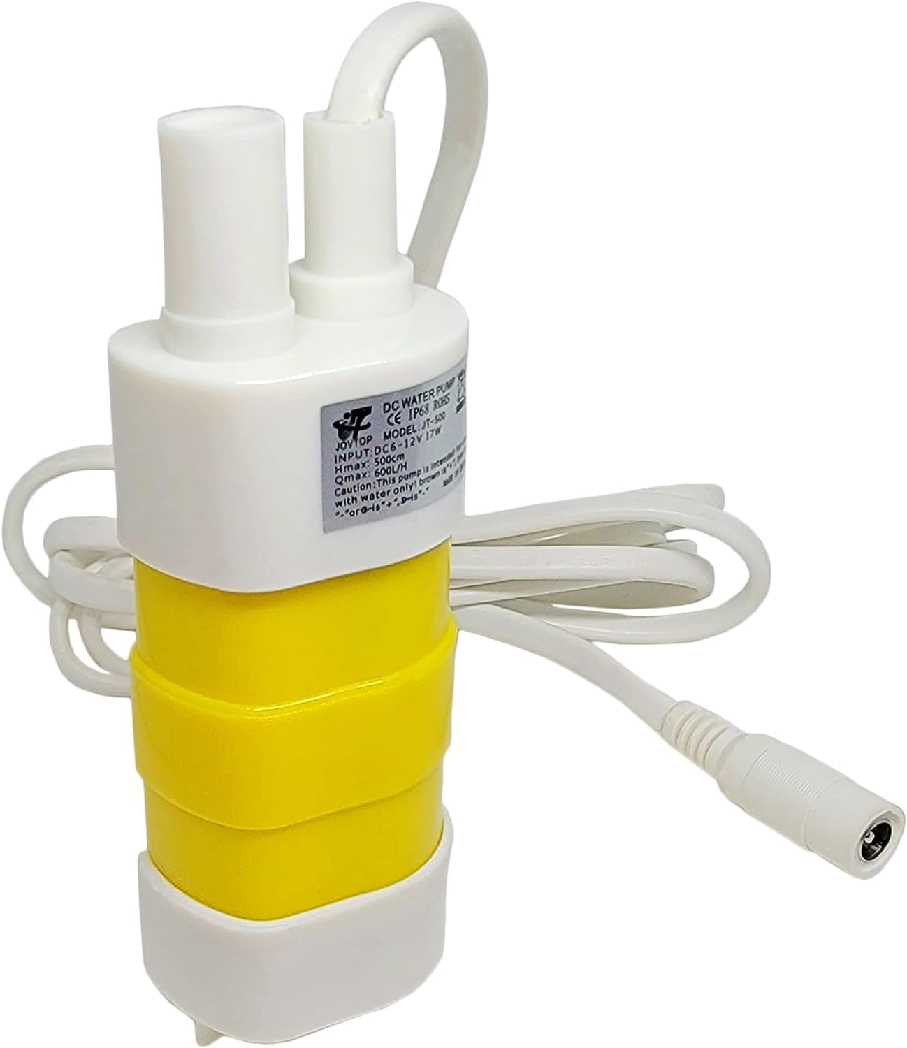 12V Submersible Water Pump, 5M Head 800L/H 14L/Min High Flow Pumps, 17W with 2.5m Cable 5.5x2.1 Female Micro Motor Water Pump for Motor Home, Pond, Aquarium, Fish Tank Fountain