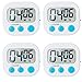 4 Pack Digital Kitchen Timer - Magnetic Back And ON/OFF Switch,Minute Second Count Up Countdown