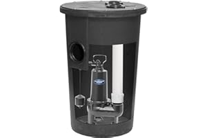 Superior Pump 93020 1/2 HP 2" Cast Iron Sewage Pump System with Vertical Float Switch , Black