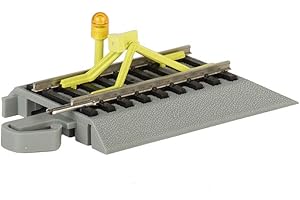 Bachmann Trains - Snap-Fit E-Z Track® Flashing LED Bumper - Nickel Silver Rail with Gray Roadbed - HO Scale Medium
